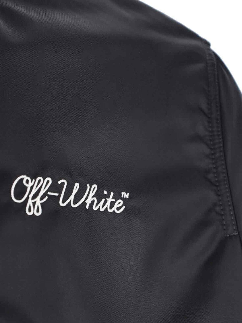 Off-White Black Jacket With Modern Silhouette And Zipper Closure