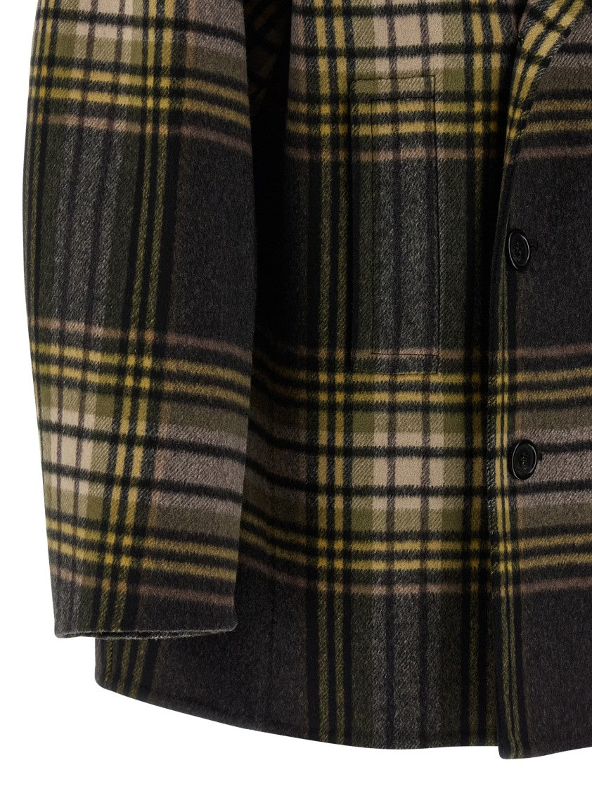 Saint Laurent Double-Breasted Caban Wool Coat With Ulster Collar
