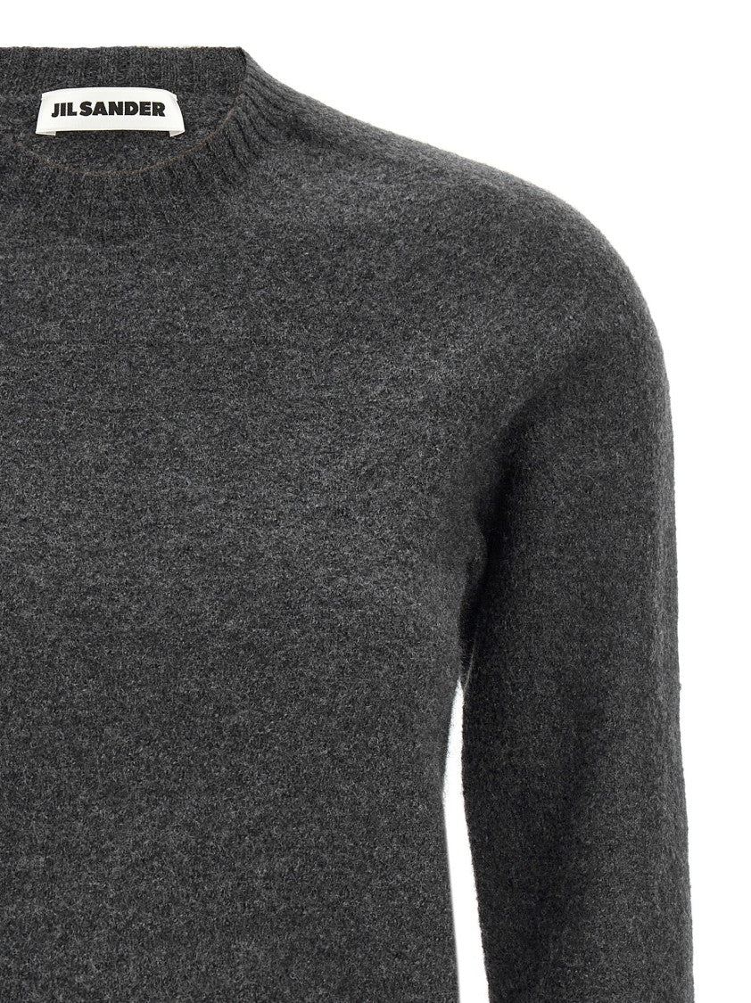 Jil Sander Lightweight Boiled Wool Sweater With Crew Neck