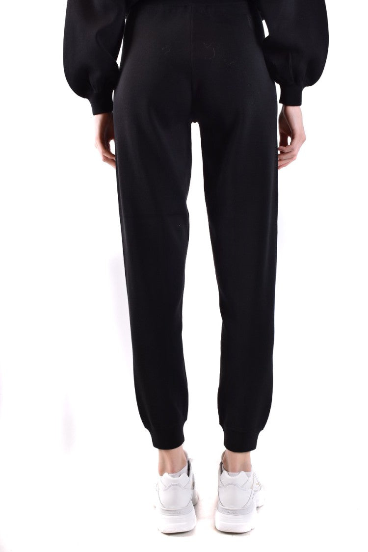 Pinko Cropped Black Trousers Tapered Drawstring Waistband