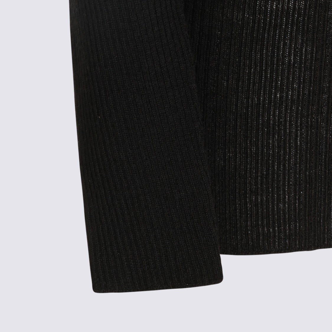 Rick Owens Ribbed Knit Sweater With High Turtleneck And Semi-Sheer Finish