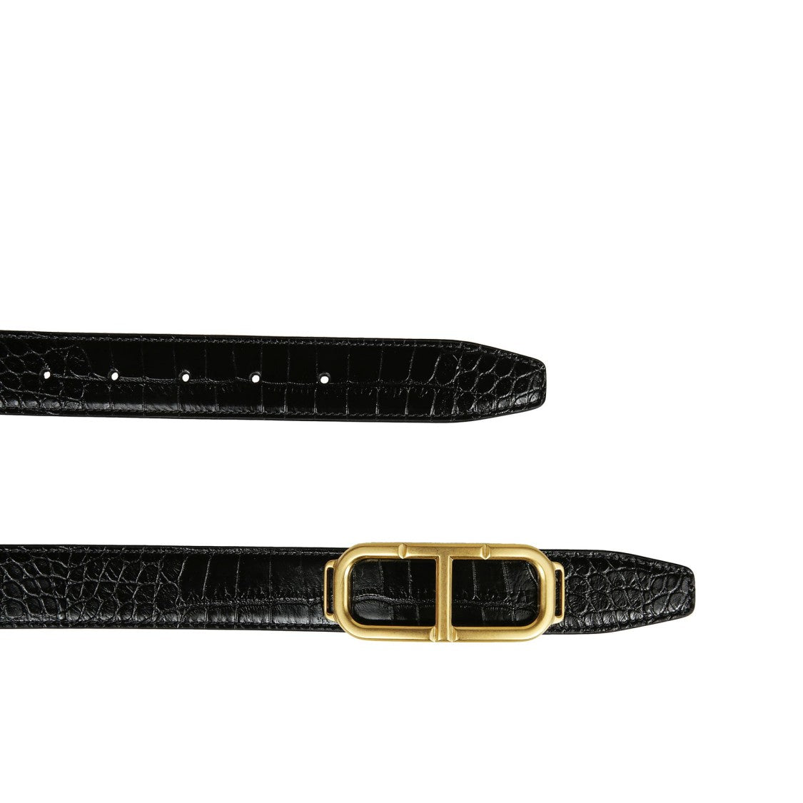 Tom Ford Textured Crocodile Pattern Leather Belt