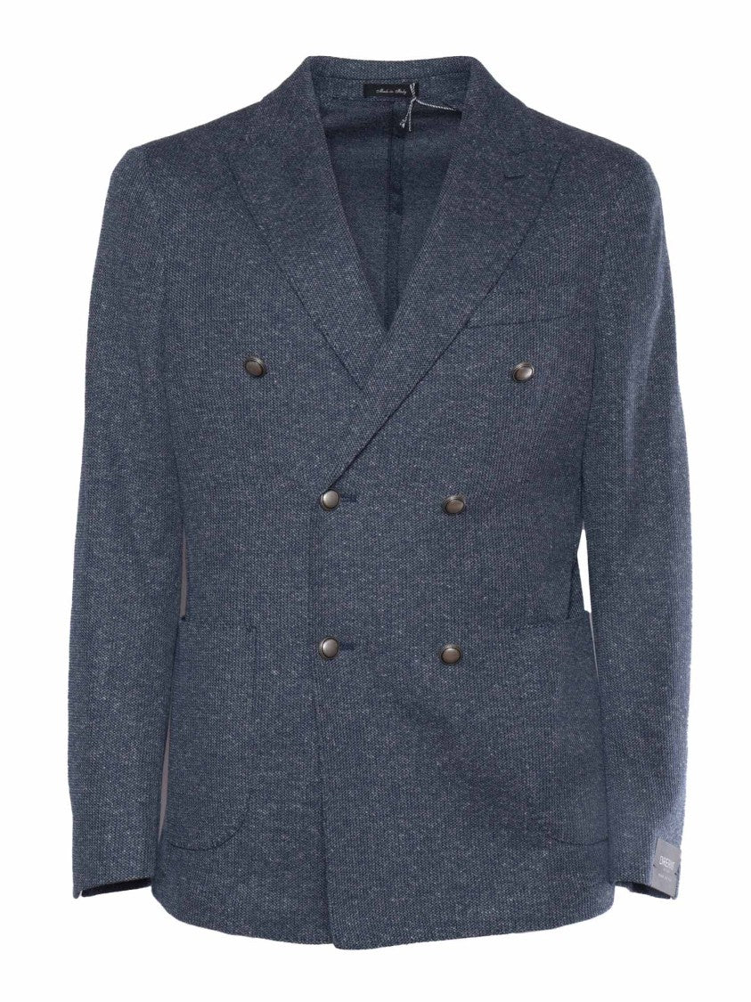 Breras Double-Breasted Textured Jacket With Tailored Fit