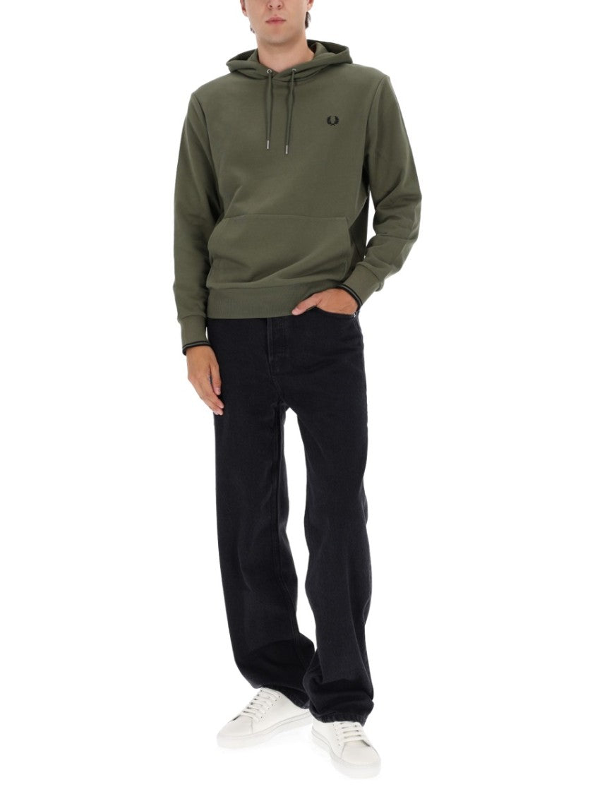Fred Perry Olive Green Hoodie