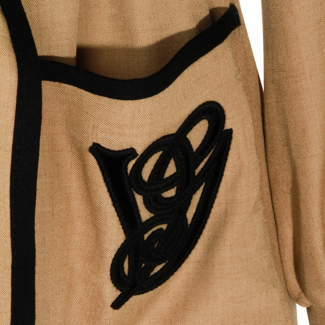 Valentino Beige Viscose Belt Waist Jacket