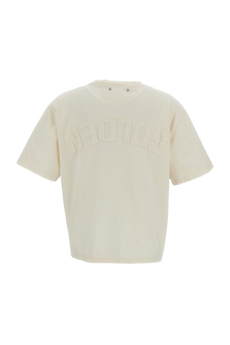 Golden Goose Boxy-Fit Cotton Jersey T-Shirt With Vintage Distressed Finish
