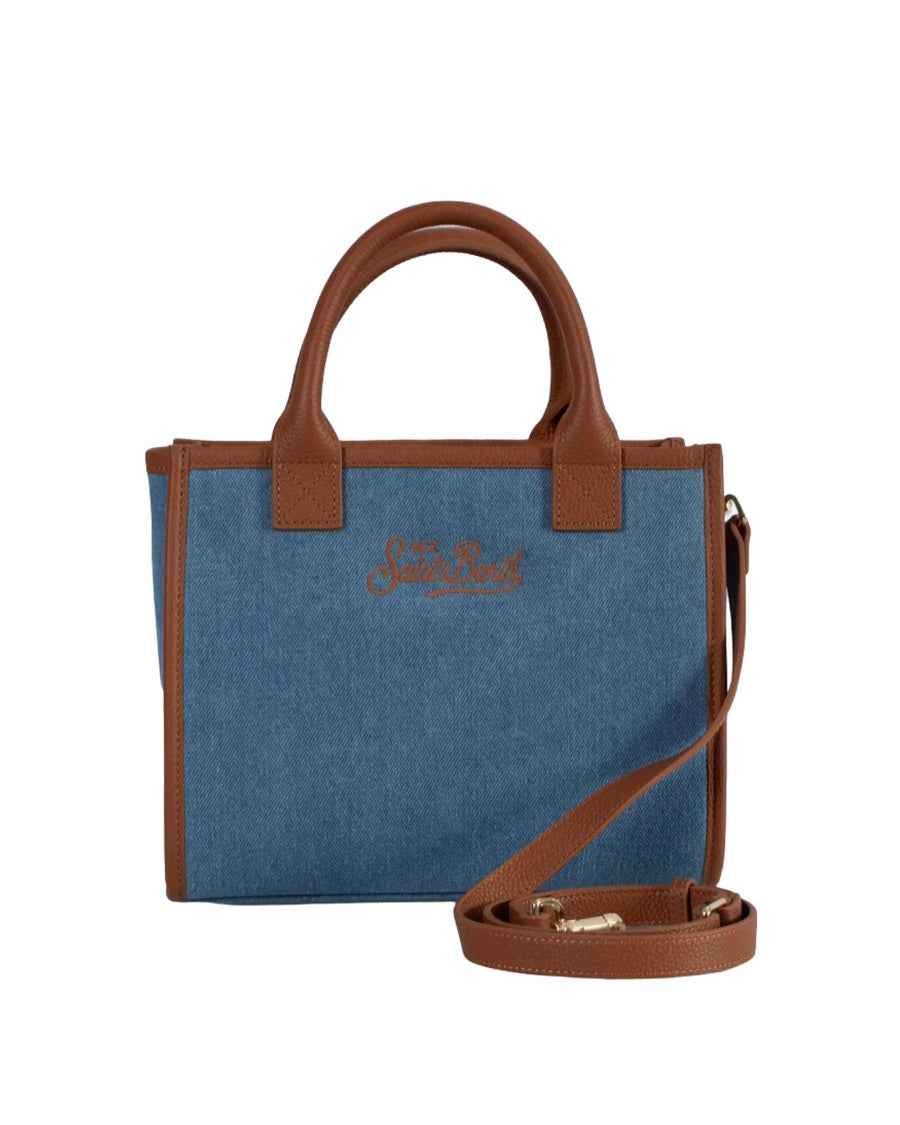 Mc2 Saint Barth Structured Midi Handbag With Detachable Leather Strap