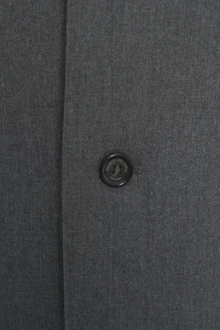 Paolo Pecora Notched Collar Blazer With Three-Button Closure And Flap Pockets