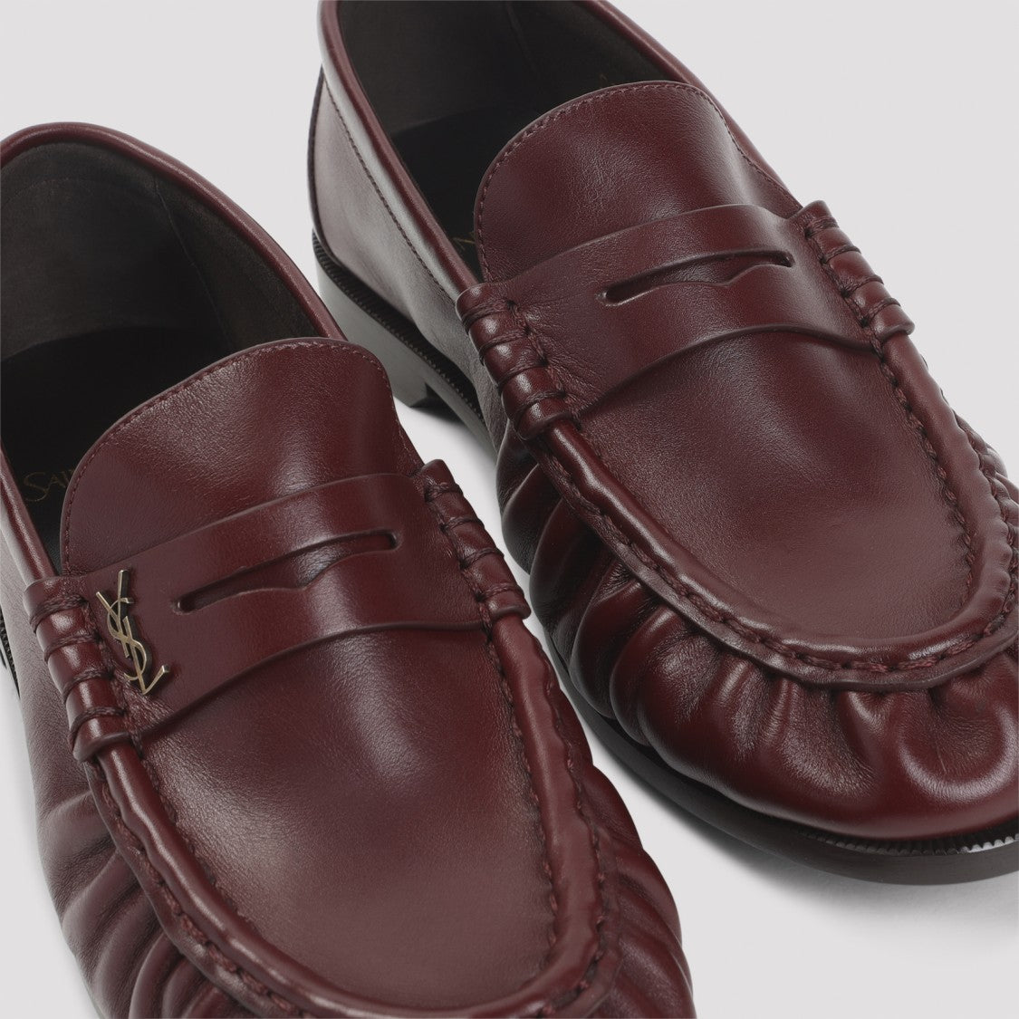 Saint Laurent Dark Ruby Red Calf Leather Le Loafer