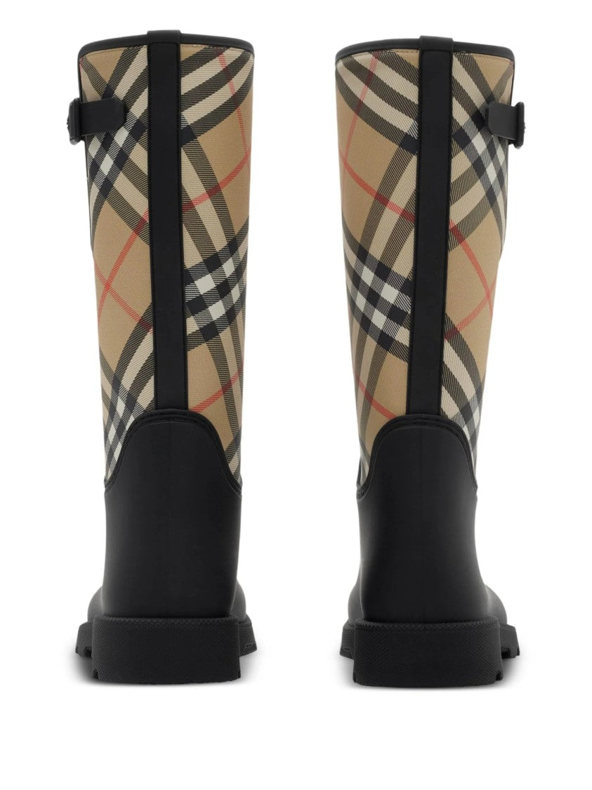Burberry Black Stivali Alti Rubber Boots