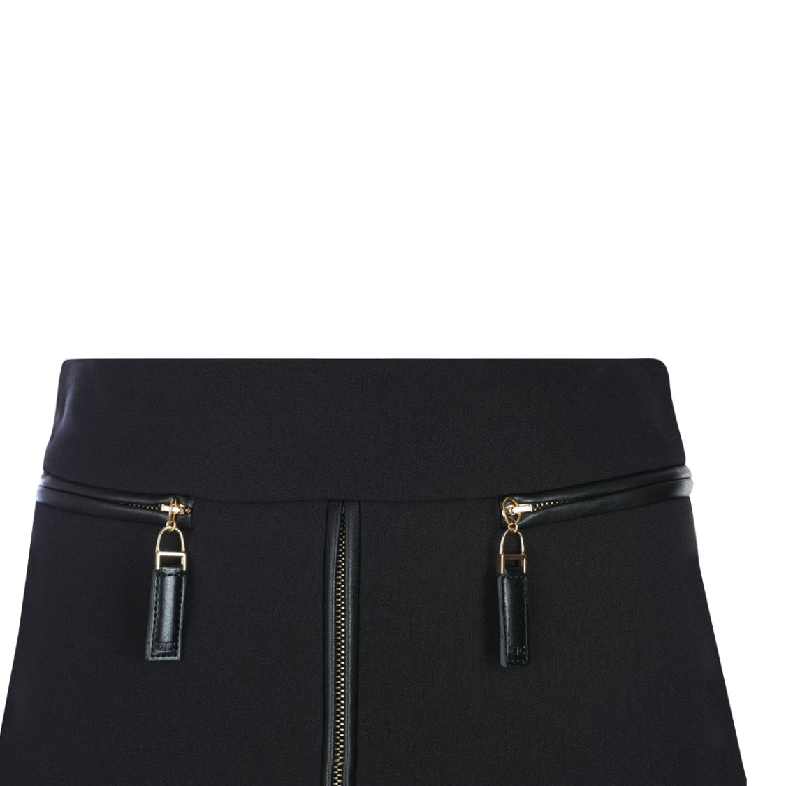 Elisabetta Franchi Fitted Midi Skirt With Modern Zip Details