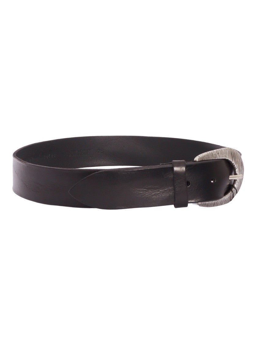 Claudio Orciani Black Calf Textured Belt