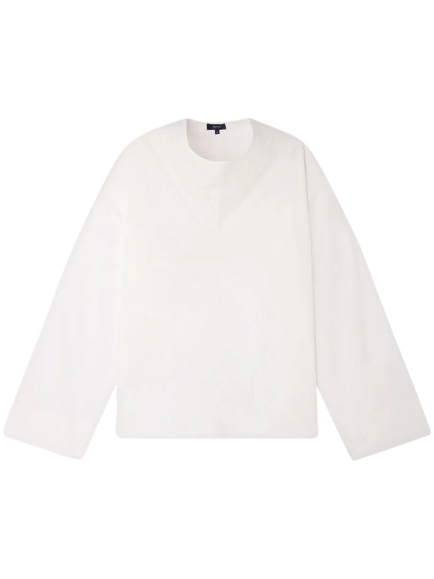 Soeur Boxy White Shirt With Central Seam Detail