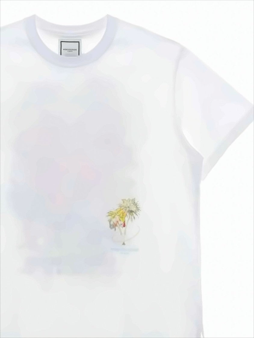 Wooyoungmi Boxy-Fit Printed T-Shirt With Tropical Graphic