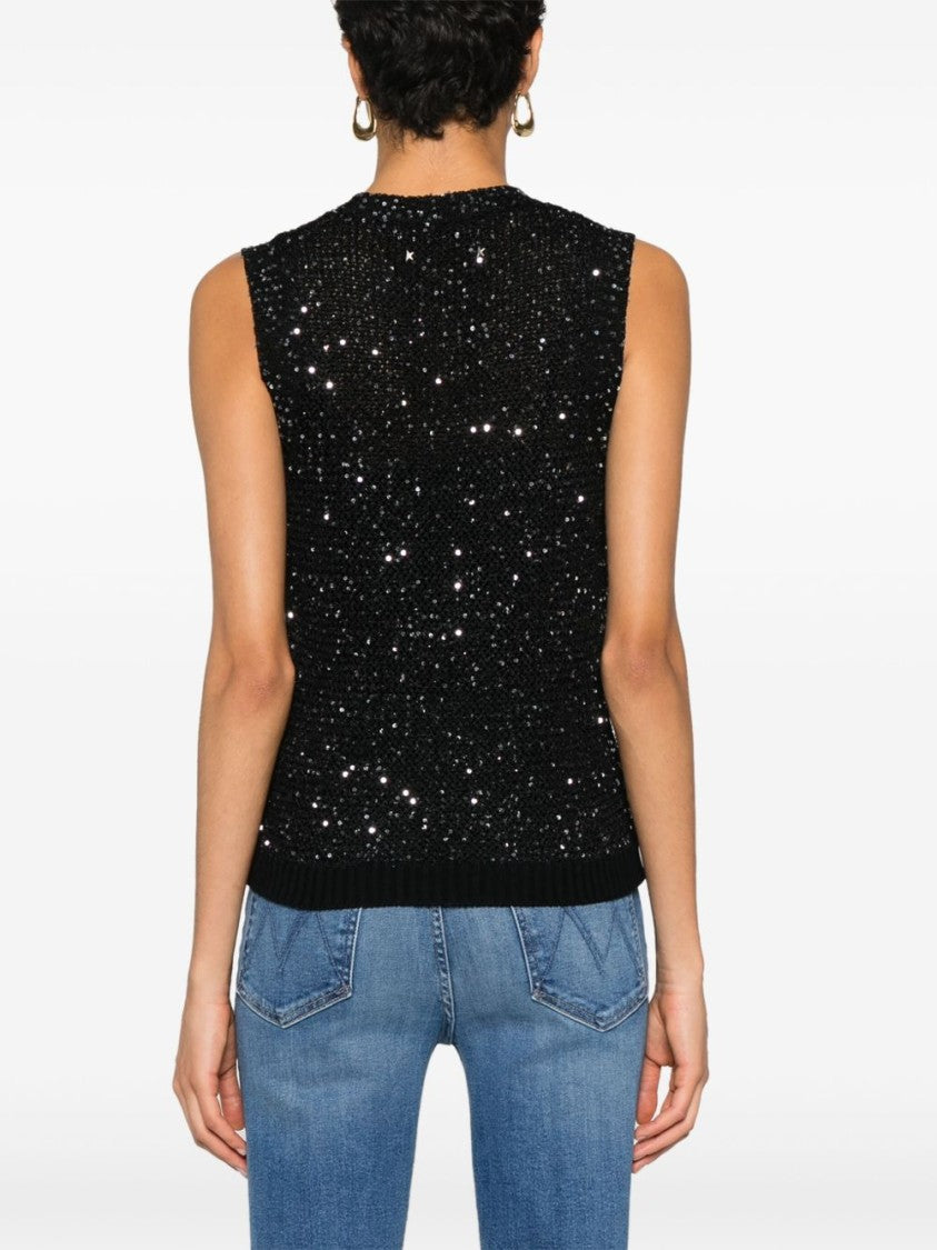 Golden Goose Sleeveless Black Knitted Top