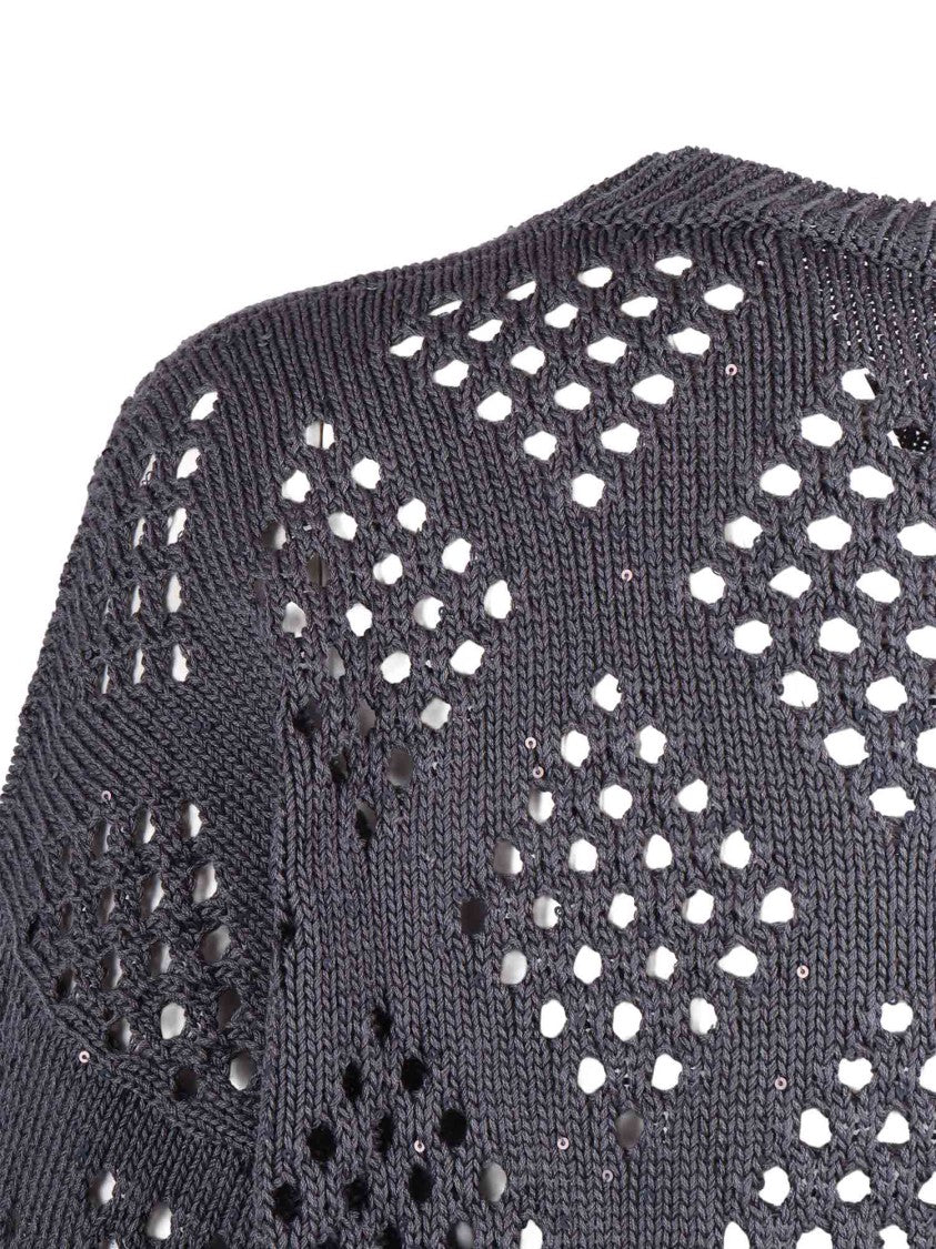 Peserico Textured Diamond Pattern Knitted Sweater
