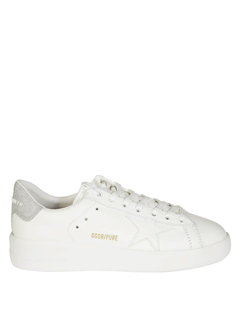 Golden Goose Pure Star Upper Glitter White Leather Sneakers
