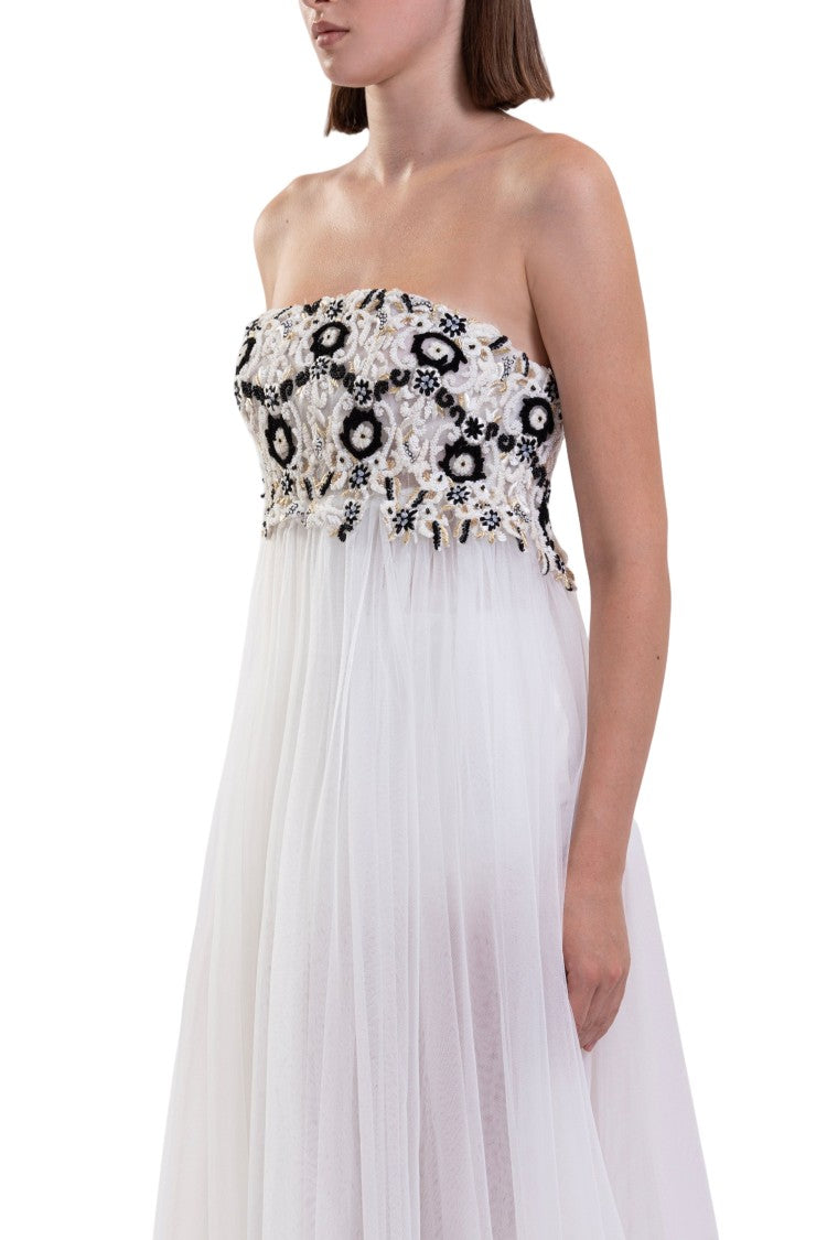 Saiid Kobeisy Embroidered Tulle Dress