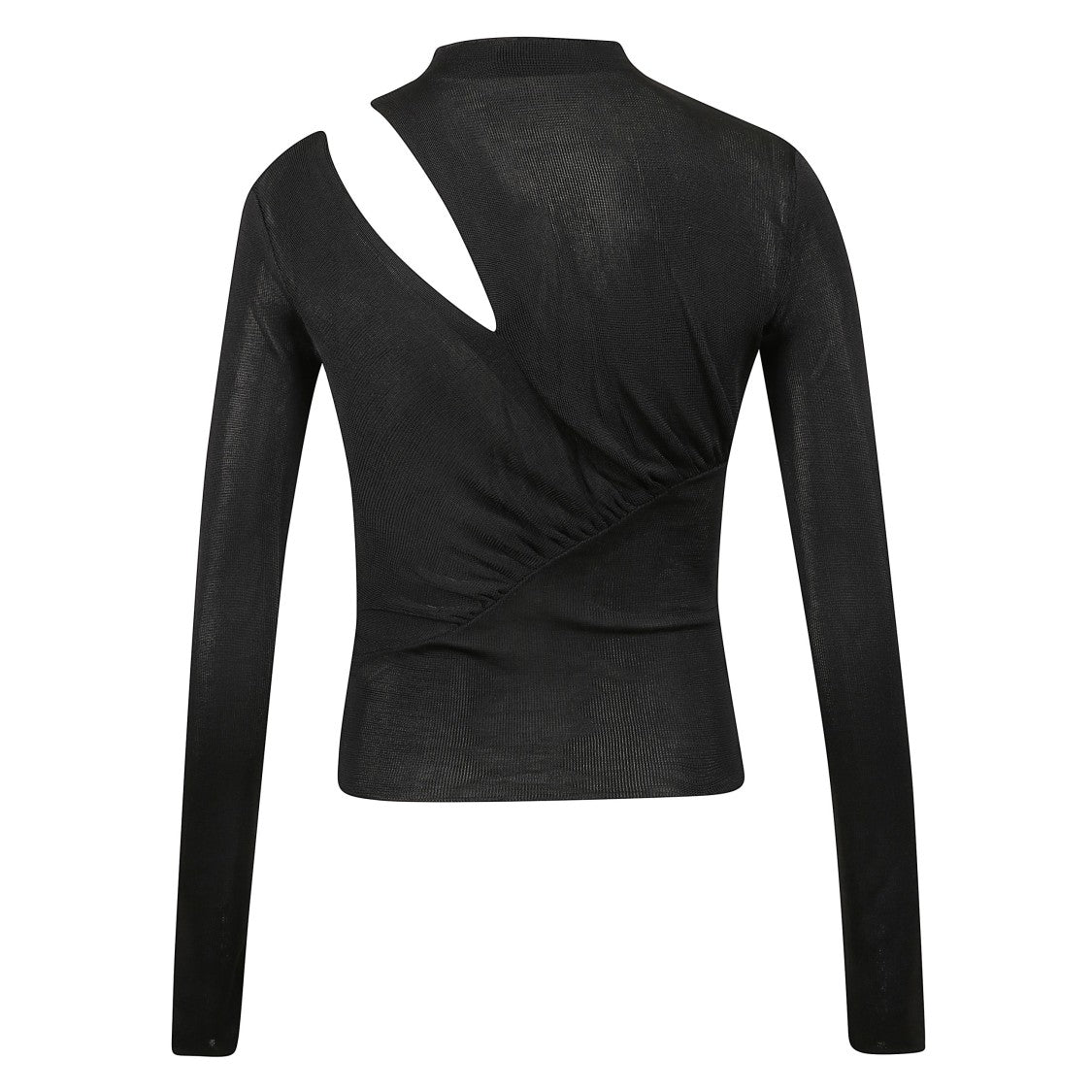 Self-Portrait Ruched Fitted Top With Cut-Out Detail