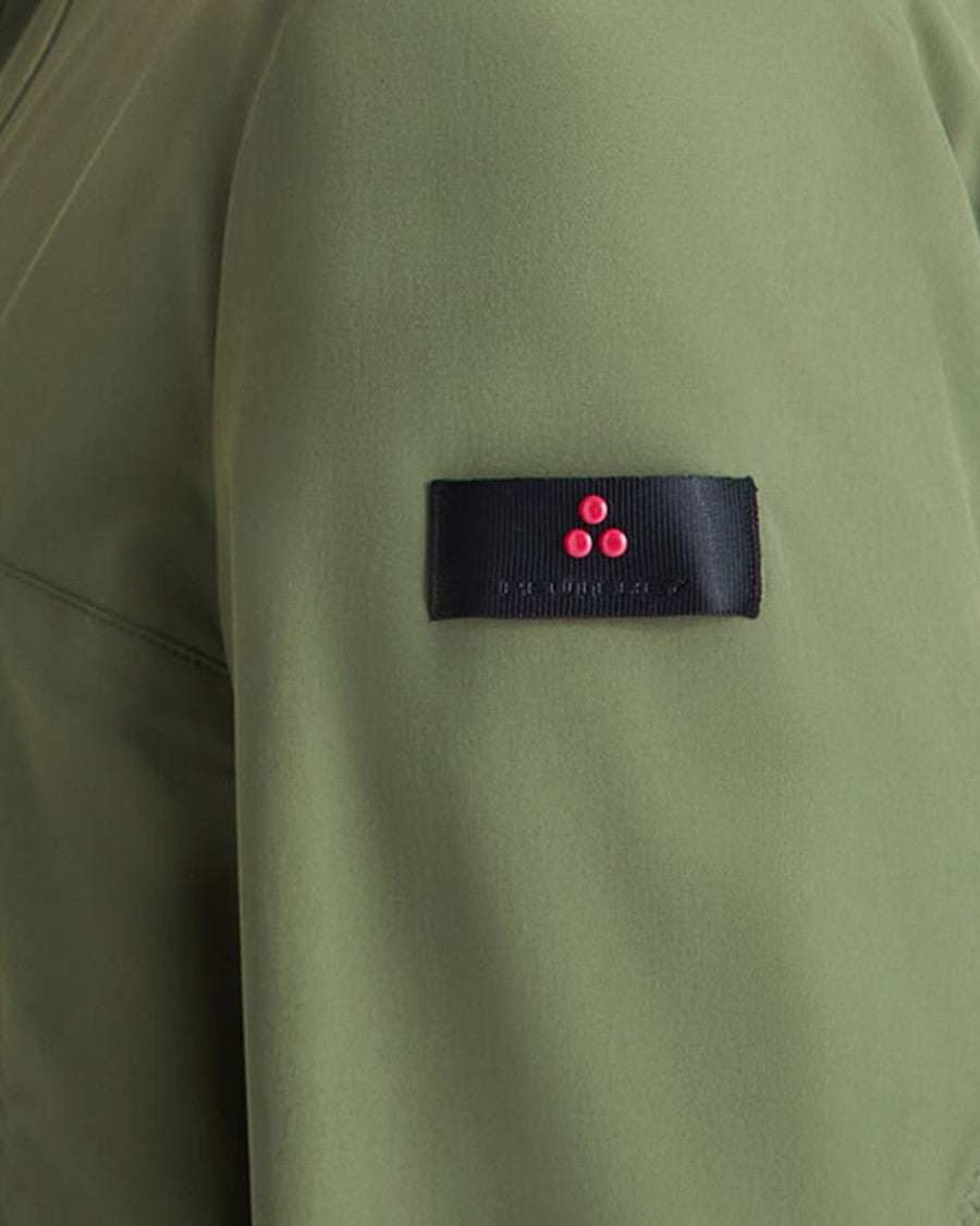 Peuterey Short Matte Green Technical Stretch Nylon Jacket