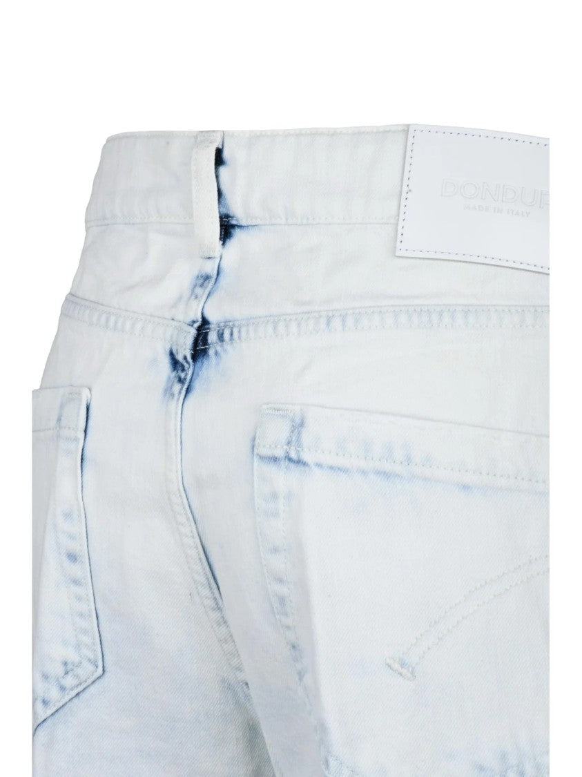 Dondup Light Blue Washed Tailored Fit Cotton Jeans