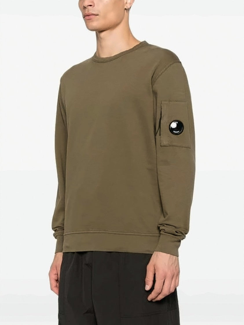 C.P. Company Minimalist Brown Cotton Pullover With Iconic Lens Detail
