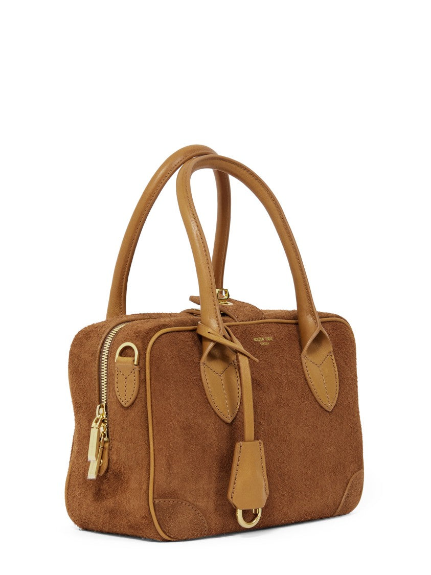 Golden Goose Furry And Leather Brown Bag