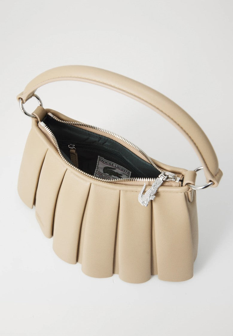 Lacoste Beige Lenglen Leather Shoulder Bag