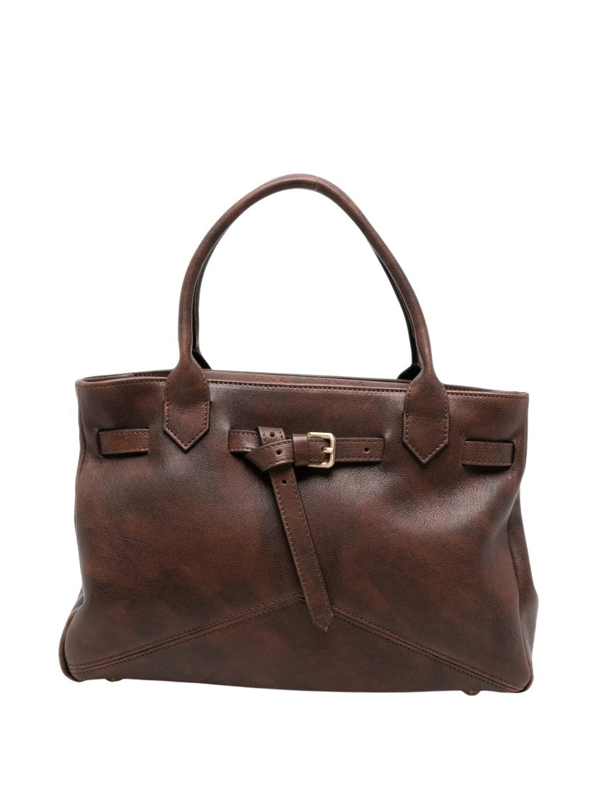 Ballantyne Distressed Dark Brown Calf Leather Shoulder Bag