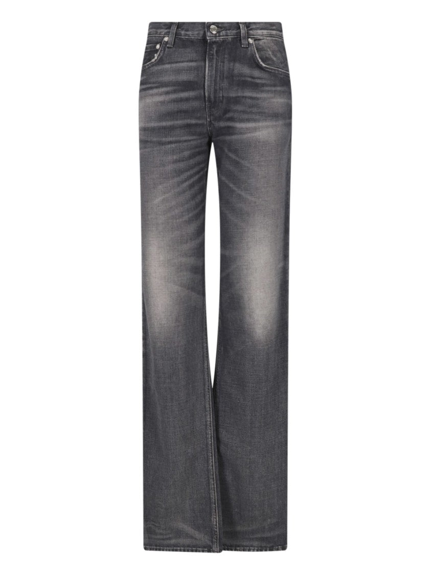 Haikure Black Star Straight-Leg Cotton Denim Jeans