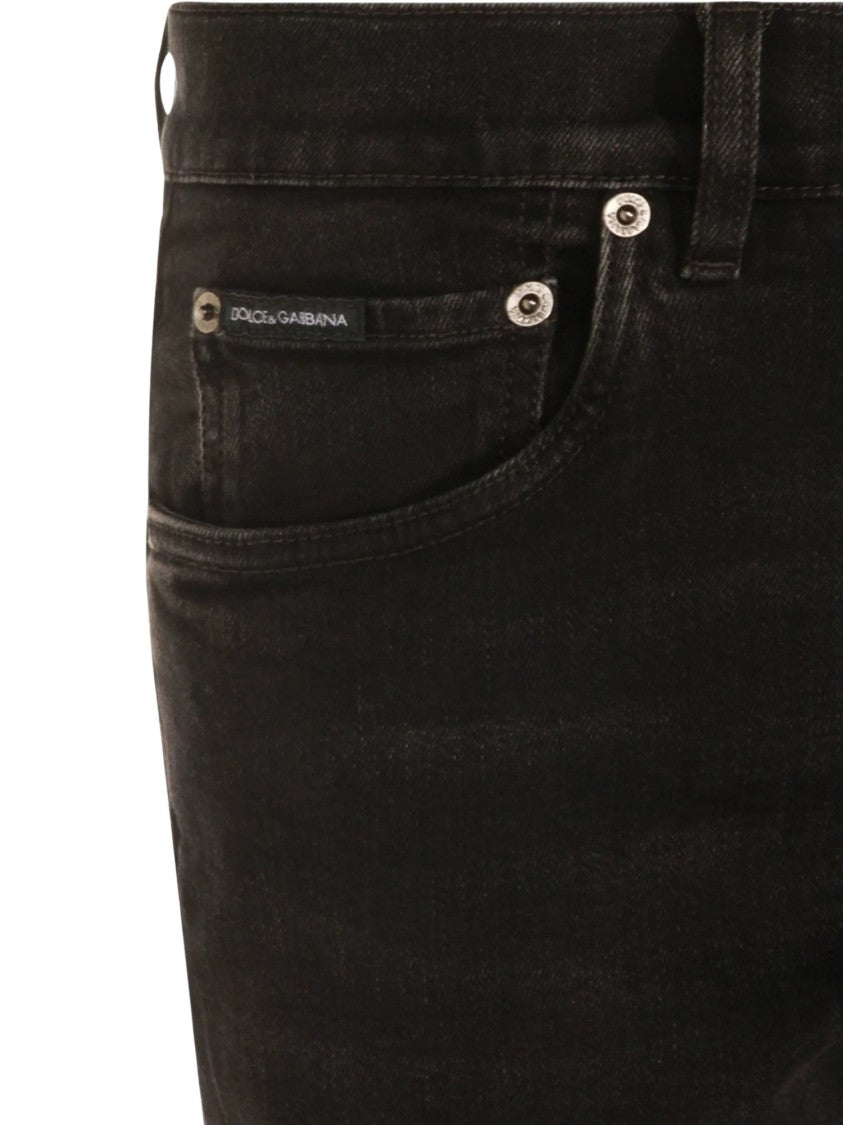 Dolce & Gabbana Slim Fit Casual Trousers With Five-Pocket Design