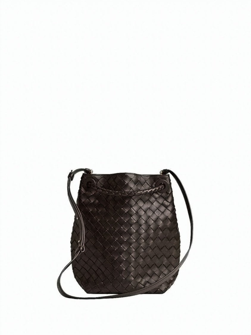 Bottega Veneta Brown Woven Lambskin Braided Shoulder Bag