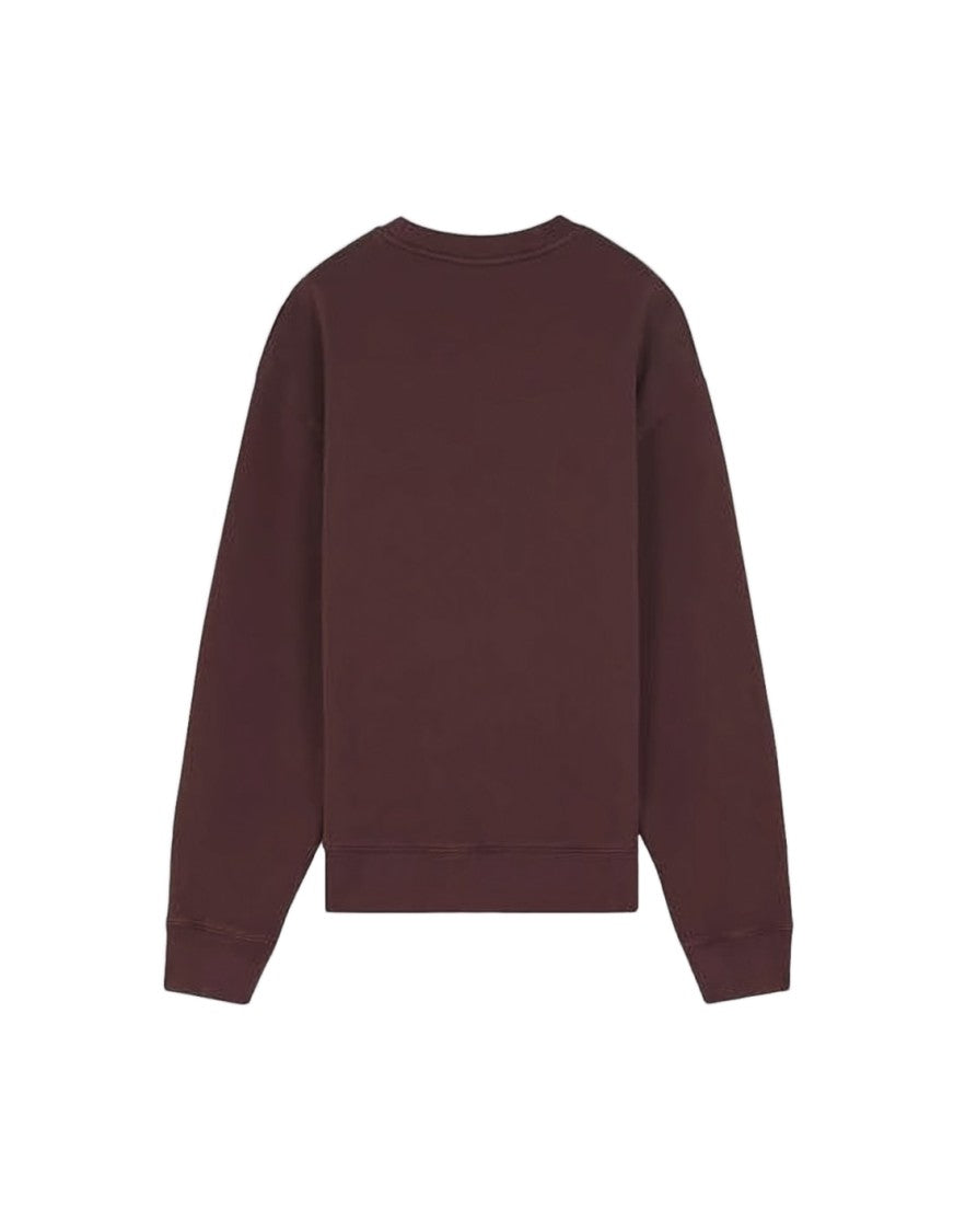 Maison Kitsuné Long-Sleeve Crewneck Sweatshirt With Subtle Embroidered Logo