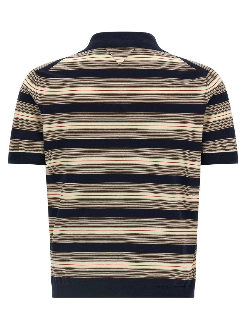 Prada Striped Cotton Polo Shirt