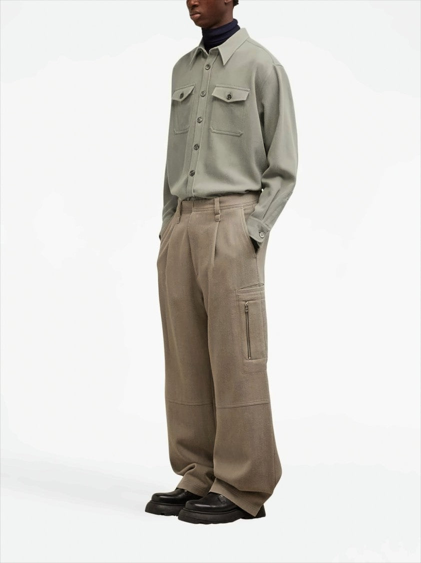 Ami Paris Relaxed Fit Oversized Long Sleeve Shirt