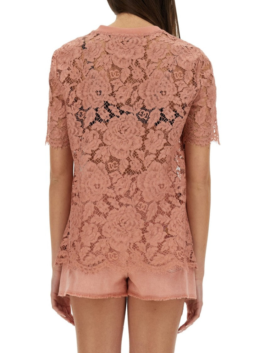 Dolce & Gabbana Cordonetto Lace T-Shirt