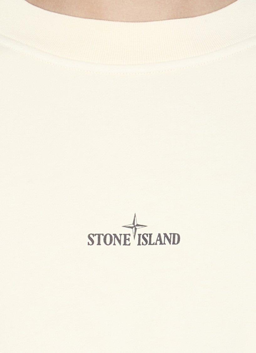 Stone Island Ivory Cotton Sweatshirt