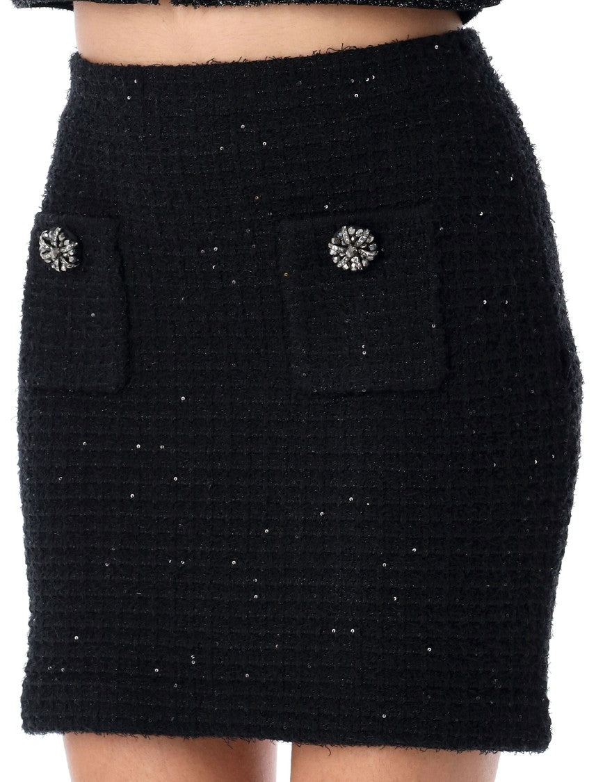 Self-Portrait Textured Knit Mini Skirt