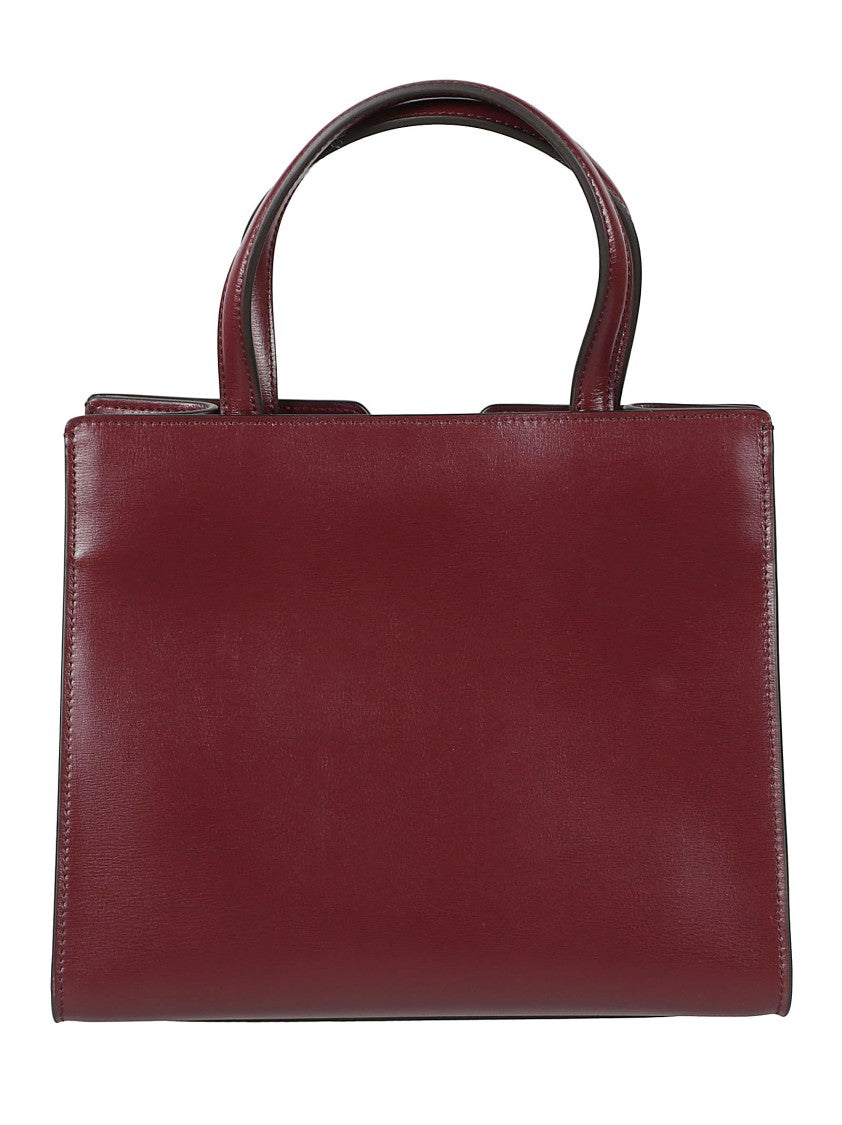 Ferragamo Structured Handbag With Smooth Leather And Grosgrain Bow