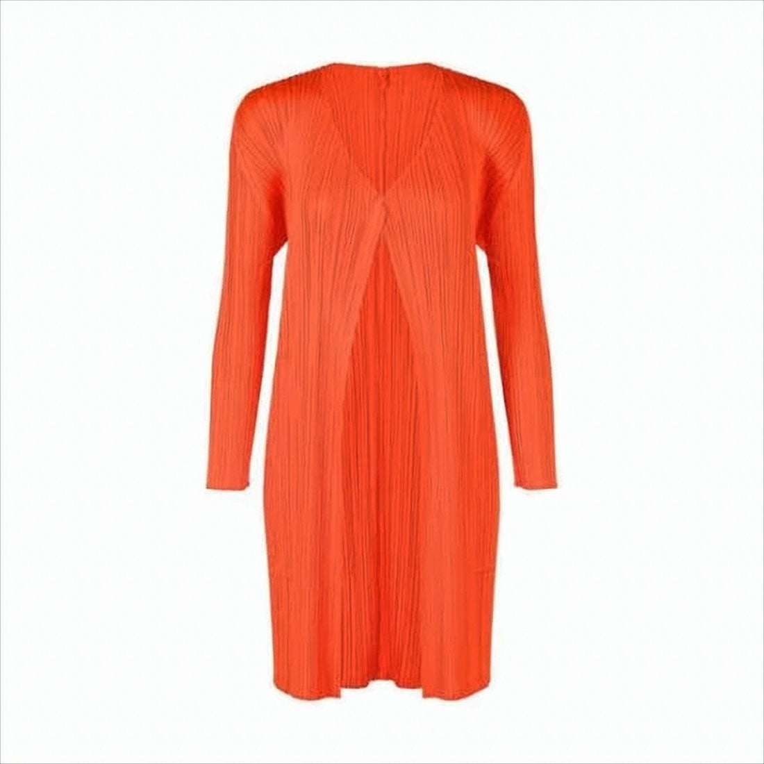 Pleats Please Pleated Texture Long-Sleeved Cardigan With V-Neckline