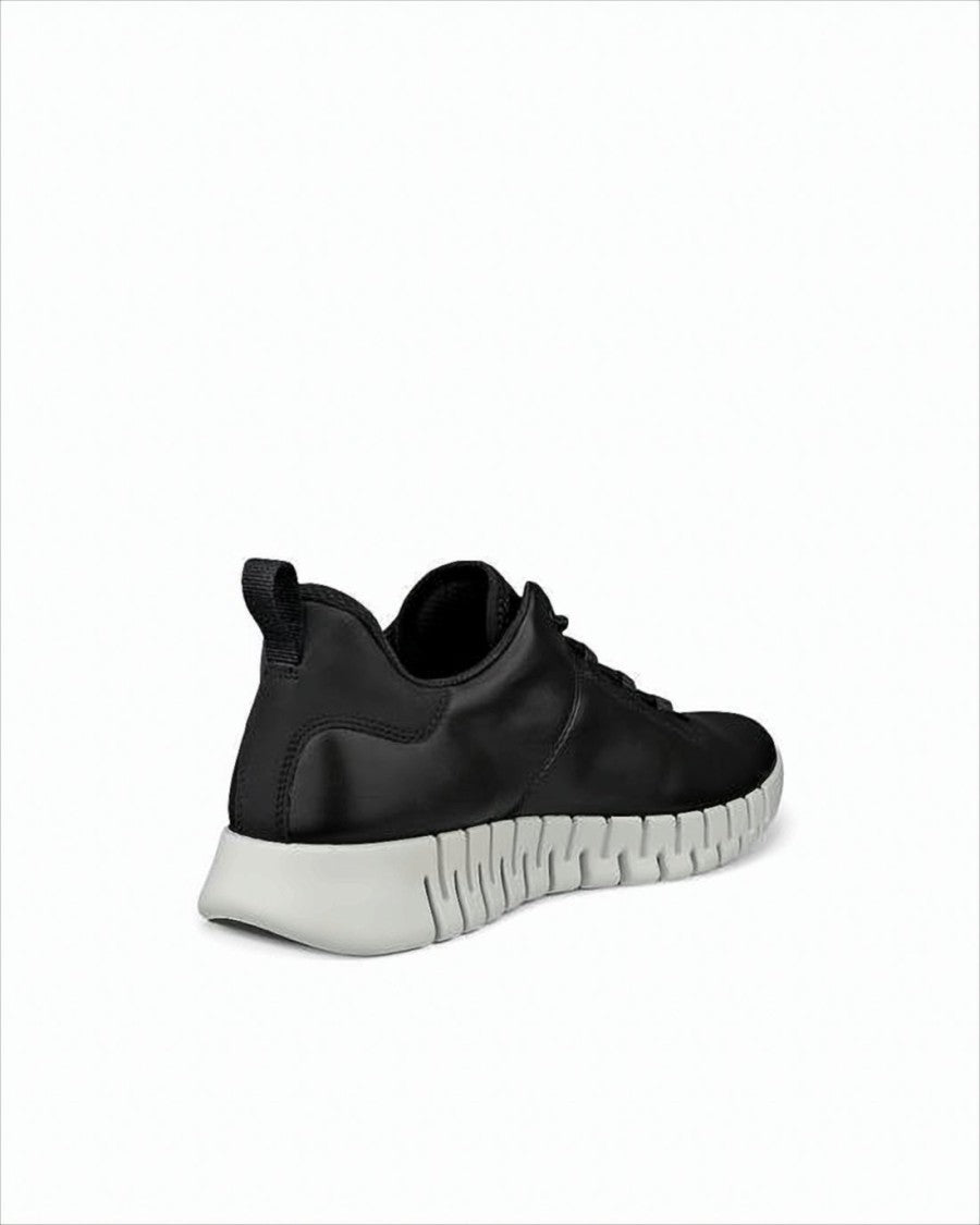 Ecco Sleek Black Leather Sneakers