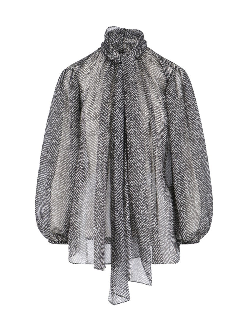 Dolce & Gabbana Silk Chiffon Shirt – Black