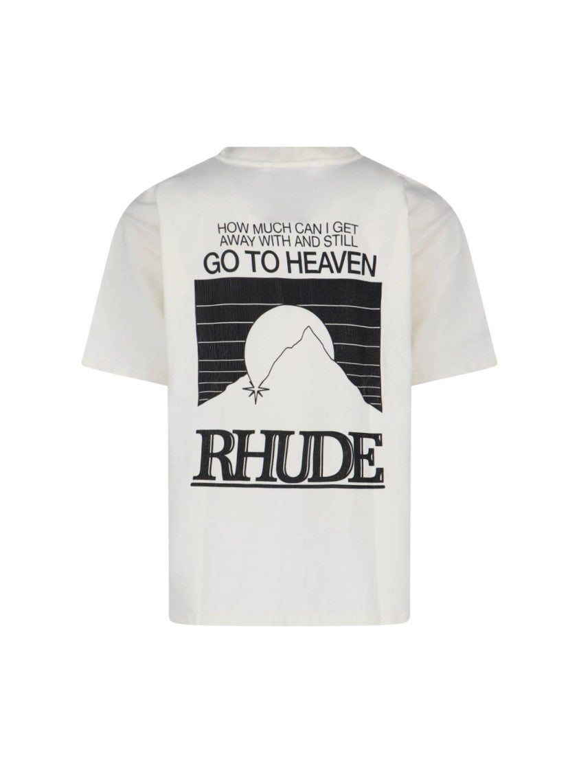 Rhude Minimalist White T-Shirt With Standard Crew Neckline