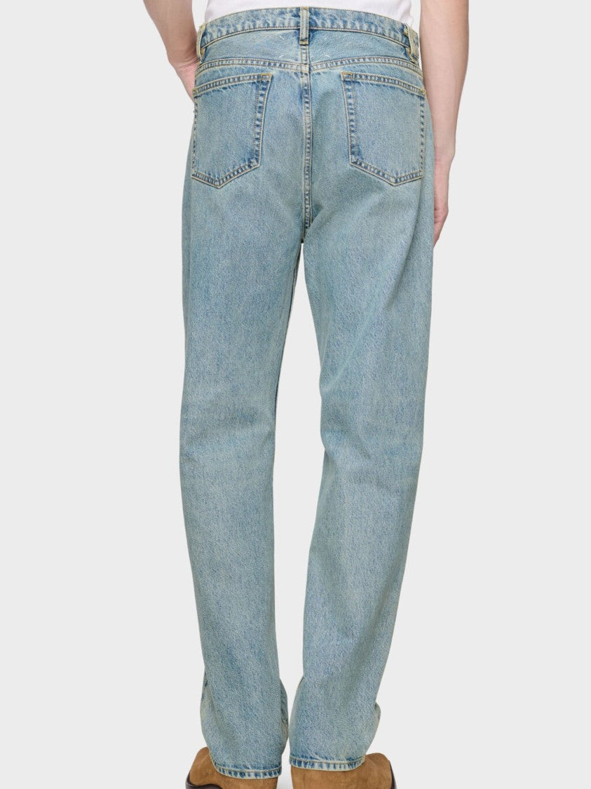Maison Margiela Light Blue Sheer Tape Denim Straight-Leg Pants