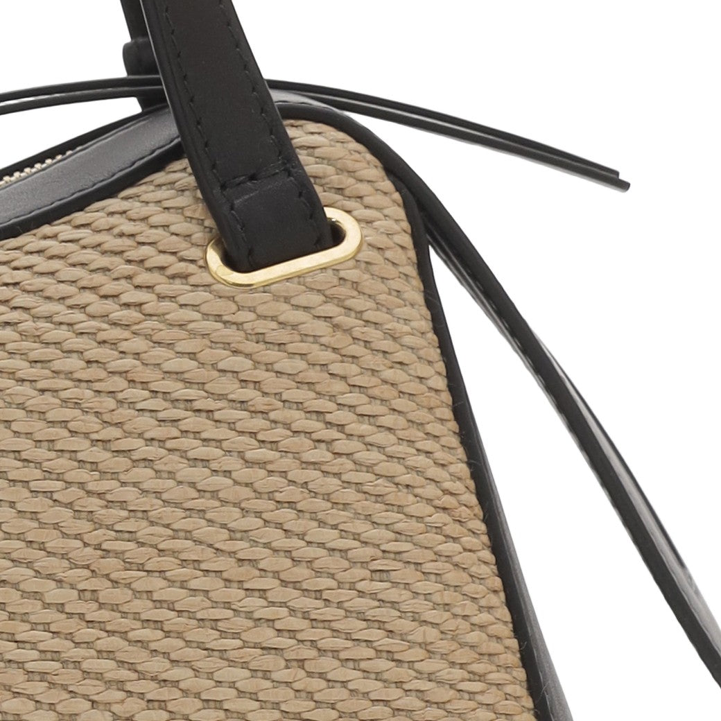 Jil Sander Structured Leather And Raffia Bag