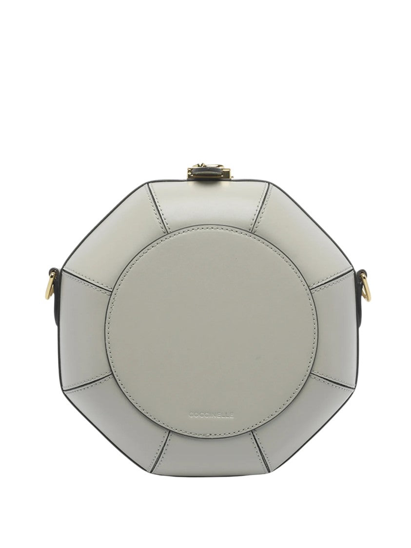 Coccinelle Sewing Box Oval Leather Shoulder Bag