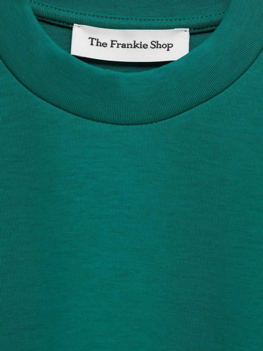 The Frankie Shop Green Boxy-Fit Crew Neck T-Shirt