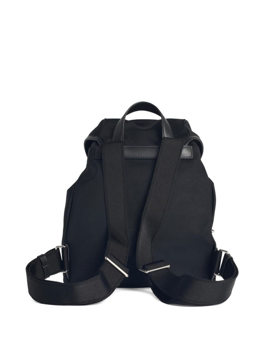Moncler Structured Black Bucket Bag With Flap Top