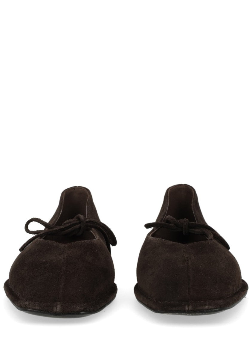 Alohas Sway Pointed Leather Bow Flats