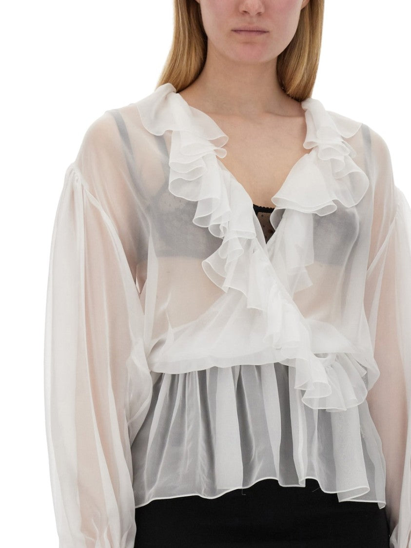 Dolce & Gabbana Chiffon Blouse With Ruffles